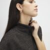 Brown High Neck Glitter Top