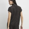 Brown High Neck Glitter Top