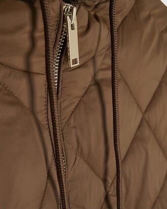 Brown Hooded Puffer Cape