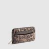 Brown Leopard Print Pocket Front Purse
