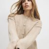 Brown Long Sleeve Cable Knit Cardigan