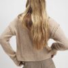 Brown Long Sleeve Cable Knit Cardigan