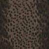 Brown Long Sleeve Ribbed Animal Print Top