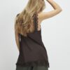 Brown Longline Lace Cami Top