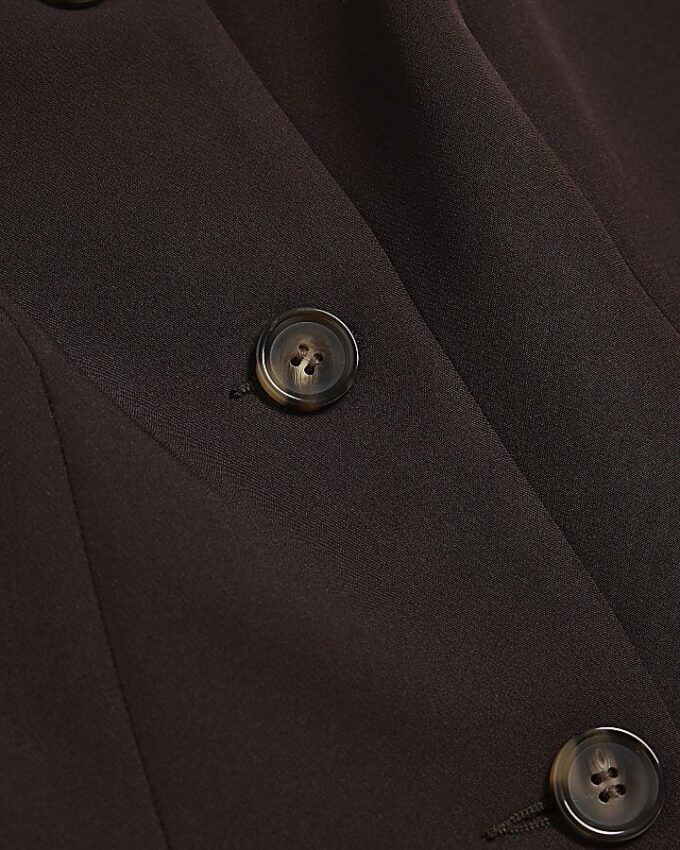 Brown Longline Tailored Waistcoat