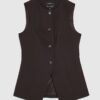 Brown Longline Tailored Waistcoat