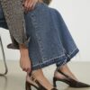 Brown Low Chisel Toe Slingback Court Heels