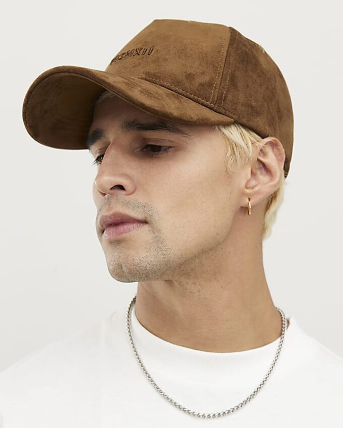 Brown MCMXII Faux Suede Cap