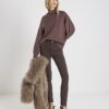 Brown Mid Rise Skinny Jeans