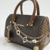 Brown Monogram chain detail Bowler bag
