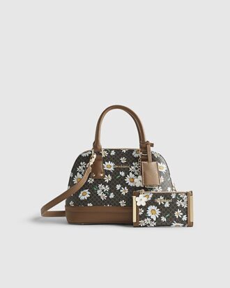 Brown Monogram Daisy Tote Bag Bundle
