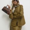 Brown Monogram Padlock Front Tote Bag