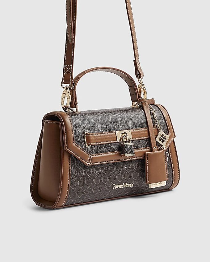 Brown Monogram Padlock Front Tote Bag