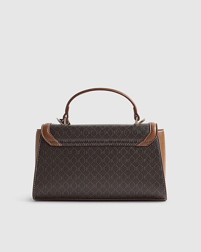 Brown Monogram Padlock Front Tote Bag