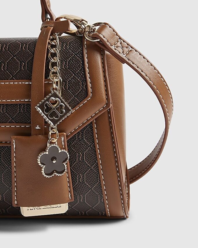 Brown Monogram Padlock Front Tote Bag