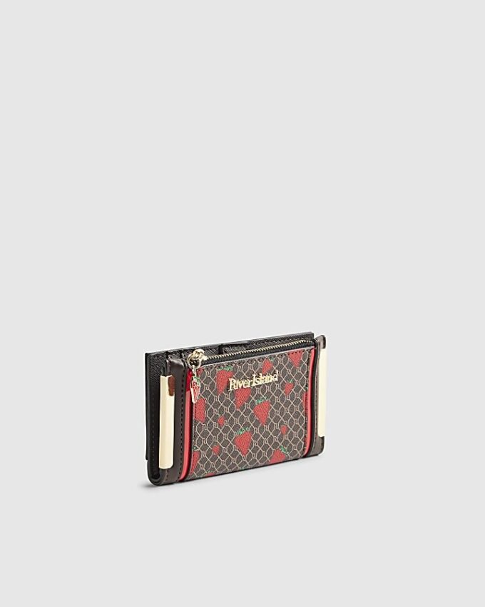 Brown Monogram Strawberry Print Mini Purse
