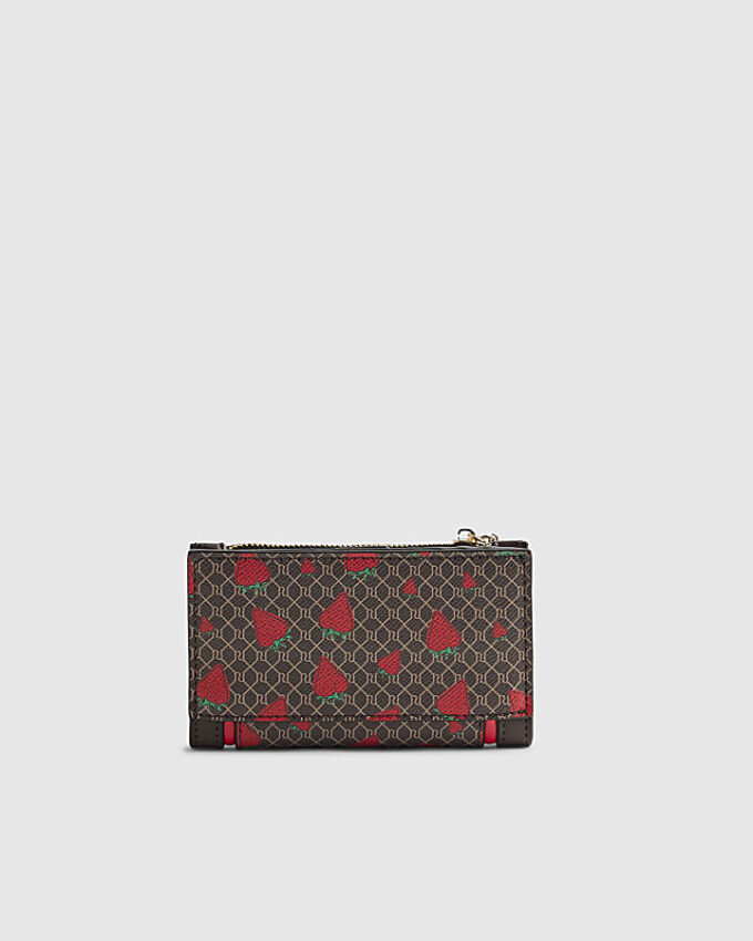 Brown Monogram Strawberry Print Mini Purse