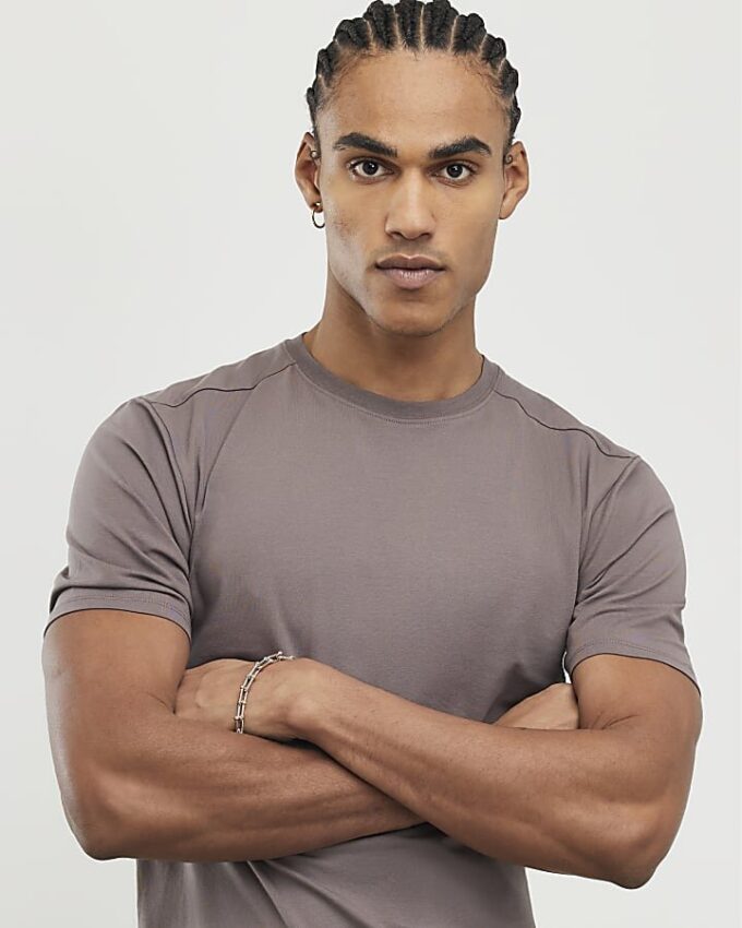 Brown Muscle Fit T-Shirt