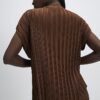 Brown Plisse Short Sleeve Top