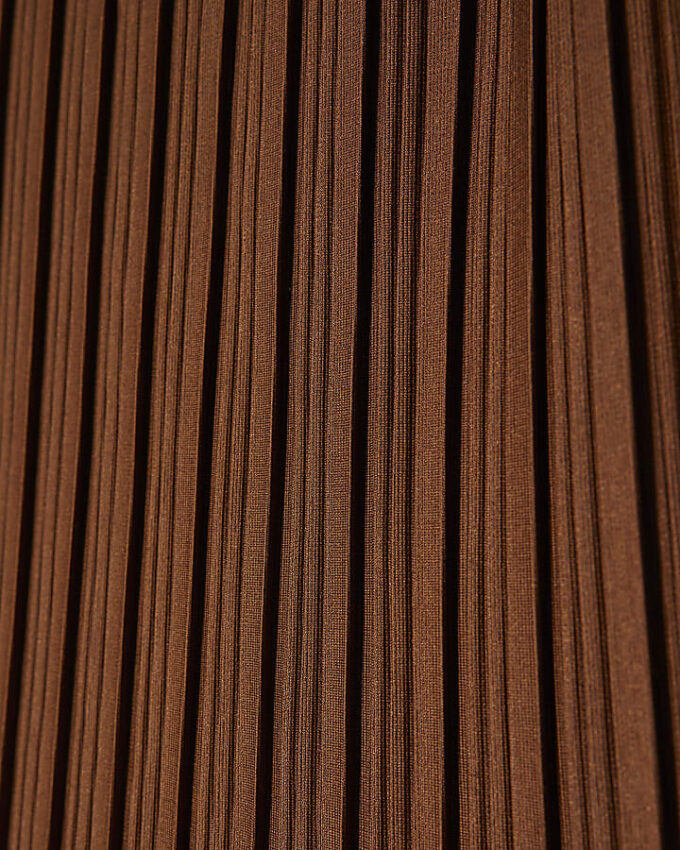Brown Plisse Short Sleeve Top