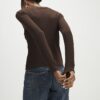 Brown Popper Rib Top