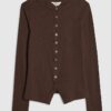 Brown Popper Rib Top