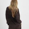 Brown Premium High Neck Crinkle Effect Top