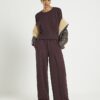 Brown Premium Long Sleeve Batwing Sweatshirt