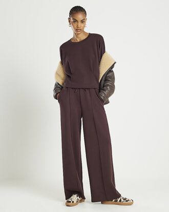 Brown Premium Long Sleeve Batwing Sweatshirt