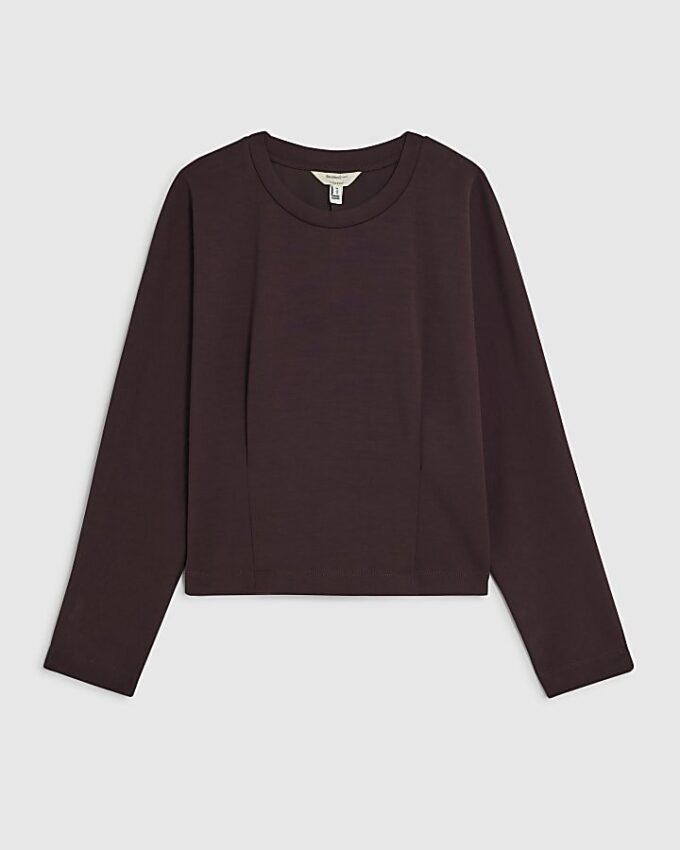 Brown Premium Long Sleeve Batwing Sweatshirt