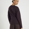 Brown Premium Long Sleeve Tie Front Top