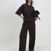 Brown Premium Short Sleeve Tuck Side Top