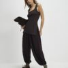 Brown Premium Sleeveless Square Neck Tank Top