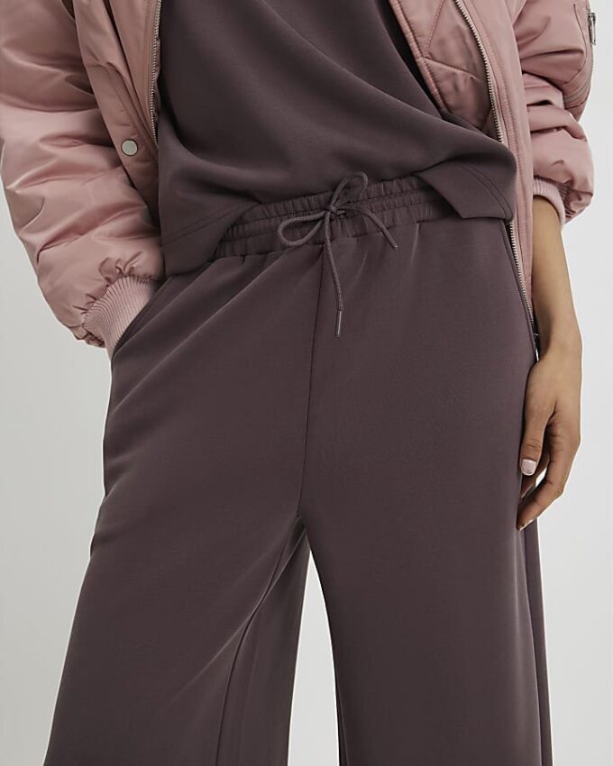 Brown Premium Wide Leg Joggers