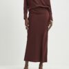 Brown Satin Maxi Skirt