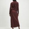 Brown Satin Maxi Skirt