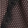 Brown Satin Spot Print Lace Trim Midi Skirt
