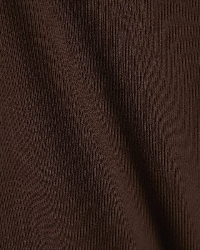 Brown Scallop Trim Top