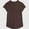 Brown Short Sleeve Cosy Cap Sleeve Top