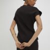Brown Short Sleeve Interlock Top