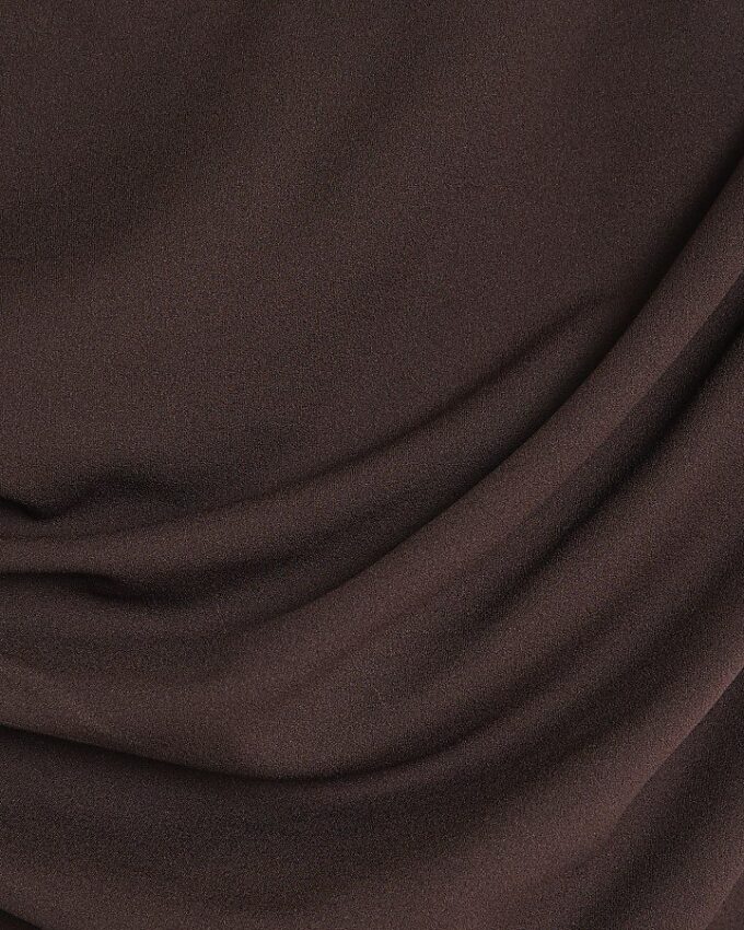 Brown Short Sleeve Off Shoulder Drape Top