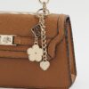 Brown Small Top Handle Tote Bag
