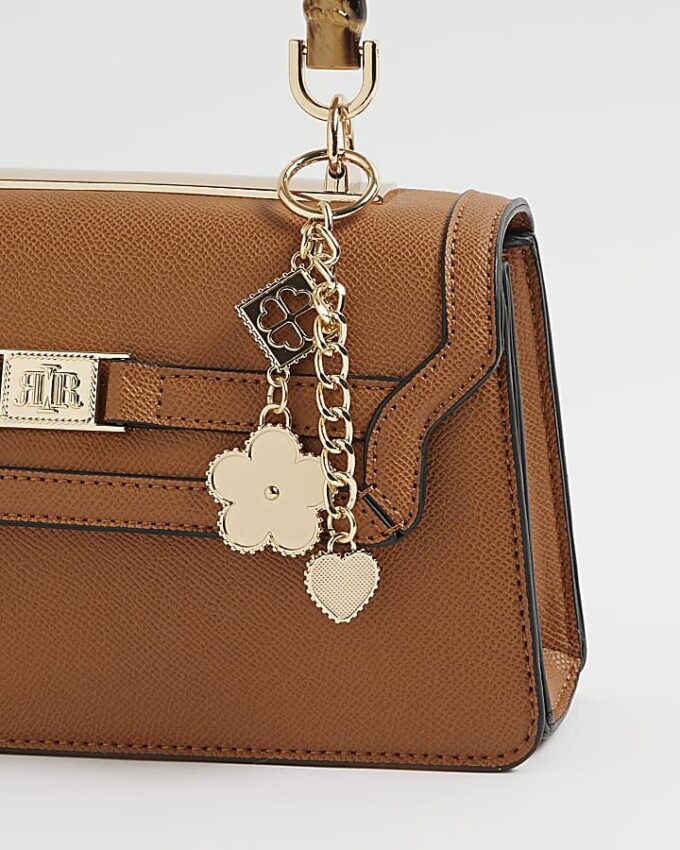 Brown Small Top Handle Tote Bag