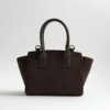 Brown Small Winged Panelled Zip Tote Bag