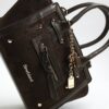 Brown Small Winged Panelled Zip Tote Bag