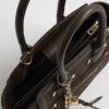 Brown Small Winged Panelled Zip Tote Bag