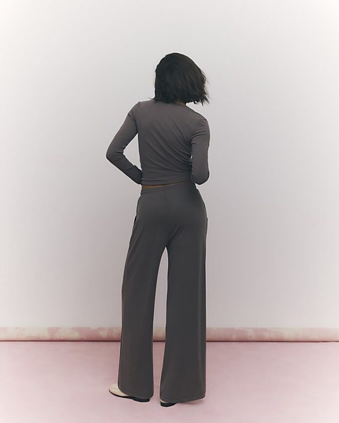 Brown Soft Touch Wide Leg Trousers