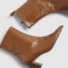 Brown Square Toe Heeled Boots