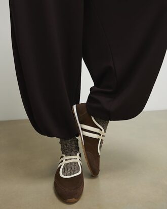 Brown Suede Double Strap Shoes