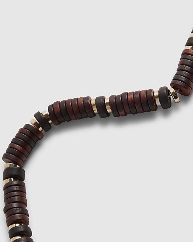 Brown Wooden Beaded Necklace